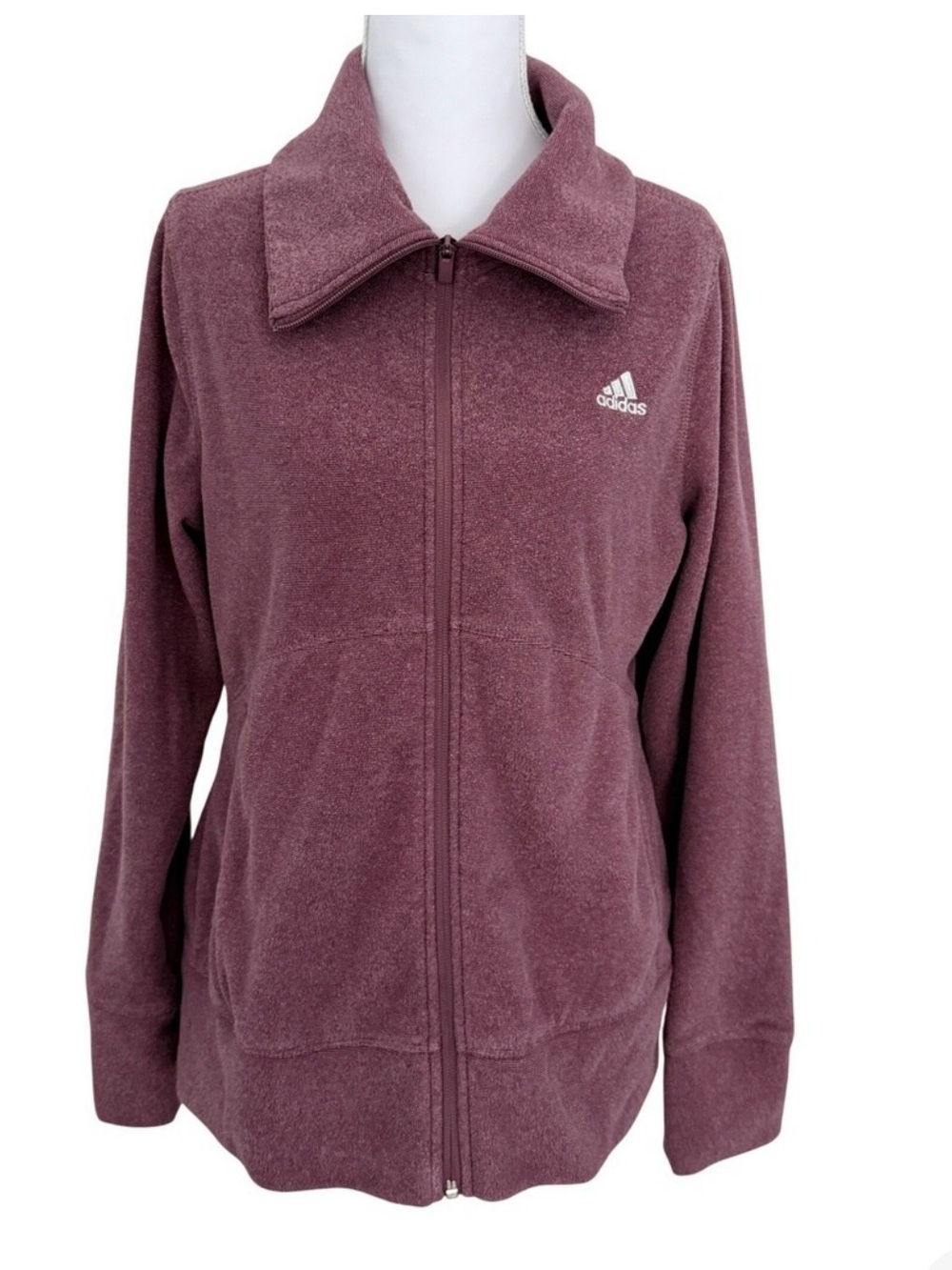 adidas Golf Women’s Purple Full Zip Knit Track Jacket Pockets Long Sleeve XL